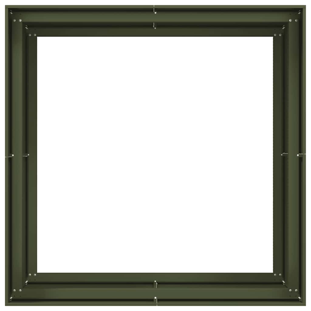 Oliivinvihreä kukkalaatikko Mendu 100x100x80cm (teräs)