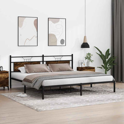 Sängynrunko ilman patjaa savutammi 200x200 cm tekninen puu
