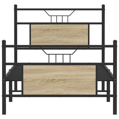 Sonoma-tammi sängynrunko ilman patjaa Trufasu 80x200cm (puinen)