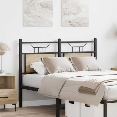 Sängynpääty Sonoma-tammi 120 cm tekninen puu ja teräs