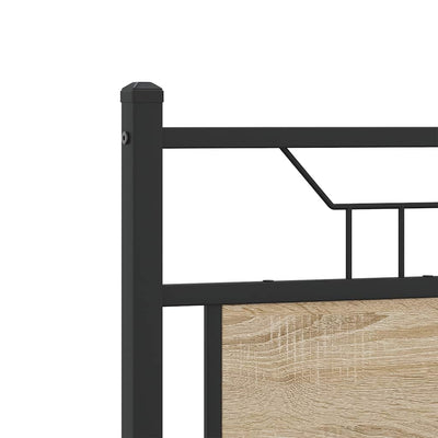 Sängynpääty Sonoma-tammi 120 cm tekninen puu ja teräs