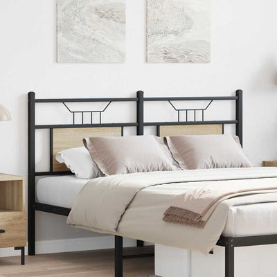 Sängynpääty Sonoma-tammi 137 cm tekninen puu ja teräs