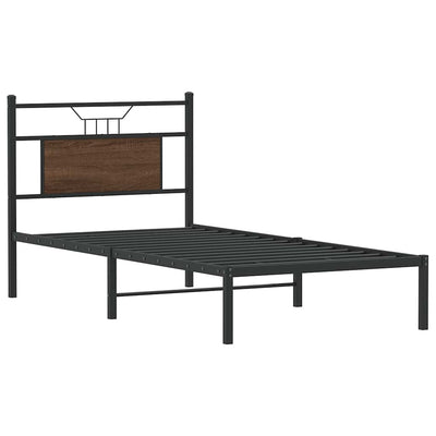 Sängynrunko ilman patjaa ruskea tammi 75x190 cm tekninen puu