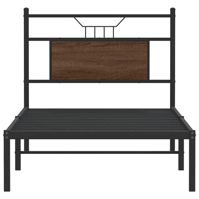 Sängynrunko ilman patjaa ruskea tammi 75x190 cm tekninen puu