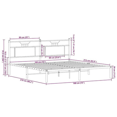 Ruskea tammi sängynrunko ilman patjaa Trufasu 183x213cm (puinen)