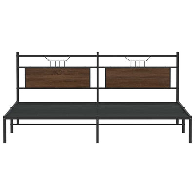 Ruskea tammi sängynrunko ilman patjaa Trufasu 193x203cm (puinen)