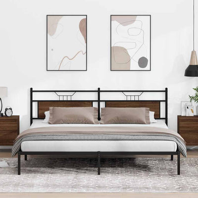Sängynrunko ilman patjaa ruskea tammi 200x200 cm tekninen puu
