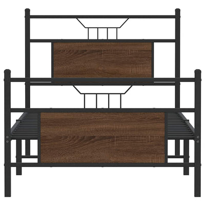 Ruskea tammi sängynrunko ilman patjaa Trufasu 90x190cm (puinen)