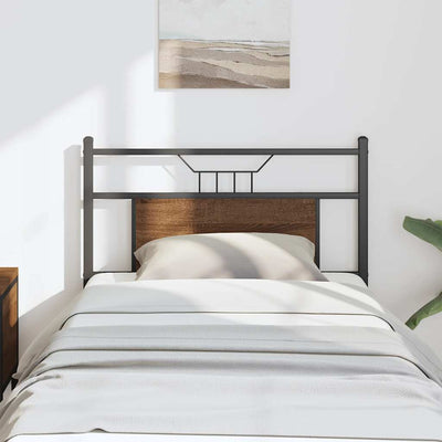 Ruskea sängynpääty Vlasta 80cm (puinen ja teräs)