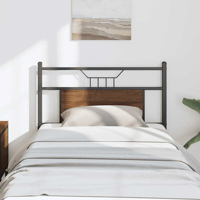 Ruskea sängynpääty Vlasta 90cm (tammi, puinen ja teräs)