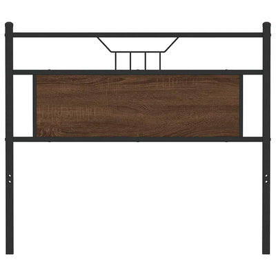 Ruskea sängynpääty Vlasta 100cm (tammi, puinen ja teräs)