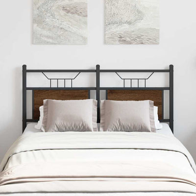 Ruskea sängynpääty Vlasta 120cm (tammi, puinen ja teräs)