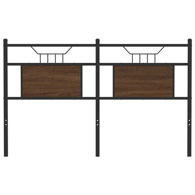Sängynpääty ruskea tammi 137 cm tekninen puu ja teräs