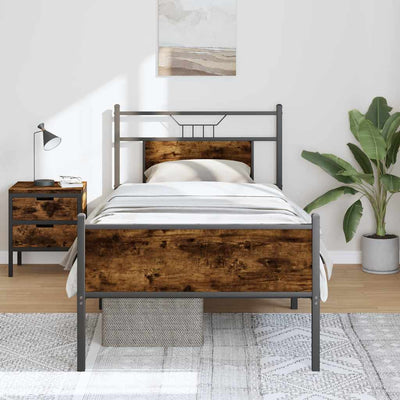 Sängynrunko ilman patjaa savutammi 75x190 cm tekninen puu