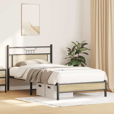 Sonoma-tammi sängynrunko ilman patjaa Trufasu 107x203cm (puinen)