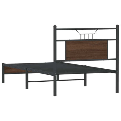 Sängynrunko ilman patjaa ruskea tammi 80x200 cm tekninen puu