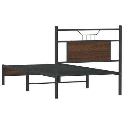 Sängynrunko ilman patjaa ruskea tammi 90x200 cm tekninen puu
