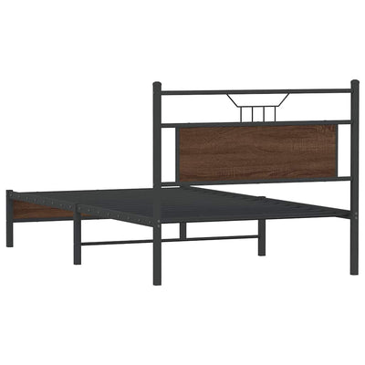 Sängynrunko ilman patjaa ruskea tammi 107x203 cm tekninen puu