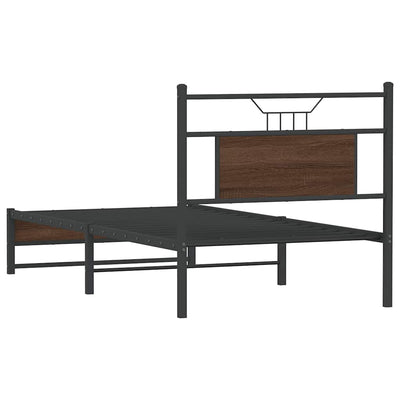 Sängynrunko ilman patjaa ruskea tammi 90x200 cm tekninen puu