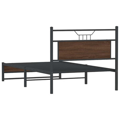 Sängynrunko ilman patjaa ruskea tammi 100x200 cm tekninen puu