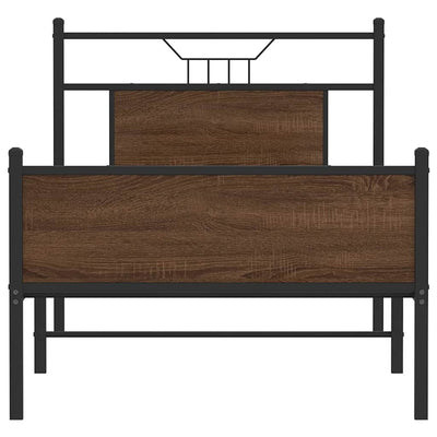 Sängynrunko ilman patjaa ruskea tammi 75x190 cm tekninen puu