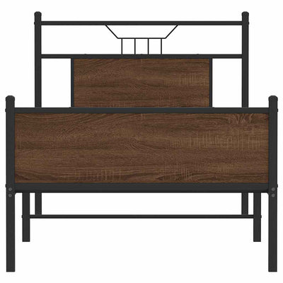 Sängynrunko ilman patjaa ruskea tammi 80x200 cm tekninen puu