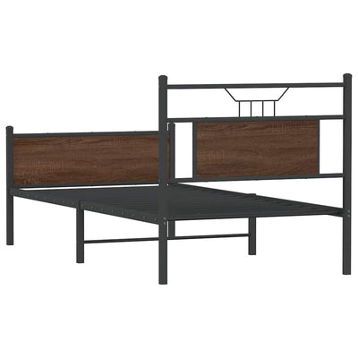 Sängynrunko ilman patjaa ruskea tammi 80x200 cm tekninen puu