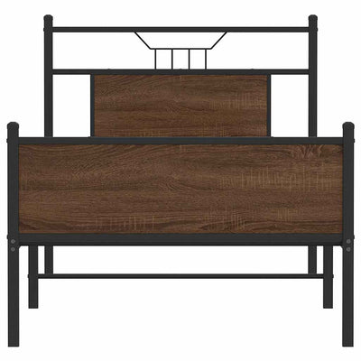 Sängynrunko ilman patjaa ruskea tammi 90x200 cm tekninen puu