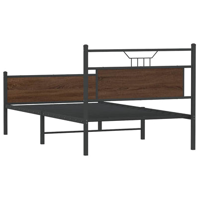 Sängynrunko ilman patjaa ruskea tammi 107x203 cm tekninen puu