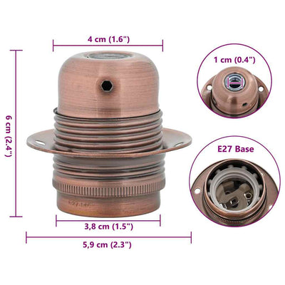 Red bronze lampuntelineet Rusetu (2 kpl e27)