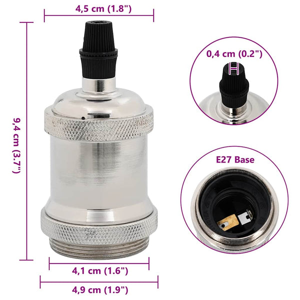 Lampuntelineet 2 kpl Satin Nickel E27