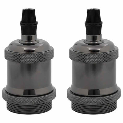 Kiiltävä musta lampun pidikkeet Rusetu (2 kpl e27)