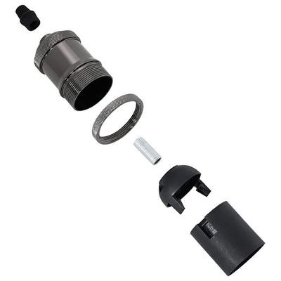 Kiiltävä musta lampun pidikkeet Rusetu (2 kpl e27)