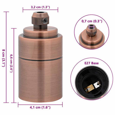 Red bronze lampuntelineet Rusetu (2 kpl e27)