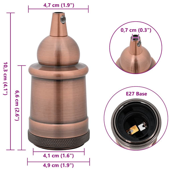 Lampuntelineet 2 kpl Red Bronze E27