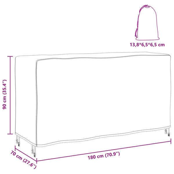 Huonekalusuojus Yksivärinen Musta 180 x 70 x 90 cm 210D