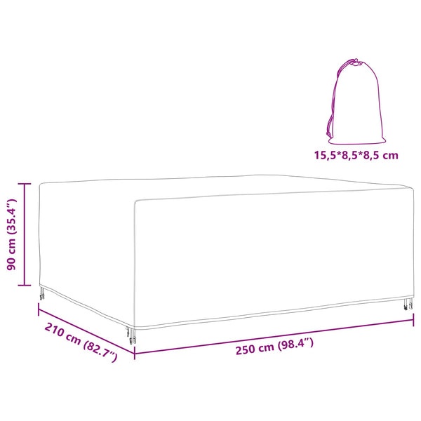 Huonekalusuojus Yksivärinen Musta 250 x 210 x 90 cm 210D