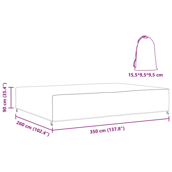 Huonekalusuojus Yksivärinen Musta 350 x 260 x 90 cm 210D
