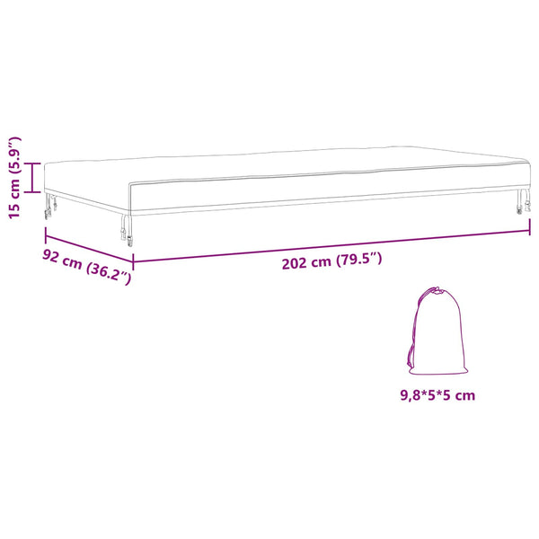 Pöytä suojus 202 x 92 x 15 cm kangas Suorakaide Vedenpitävä