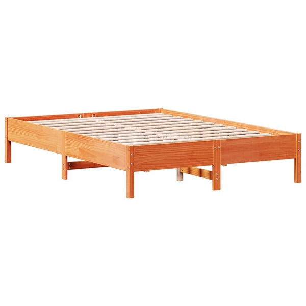 Sängynrunko ilman patjaa vahanruskea 135x190 cm täysi mänty