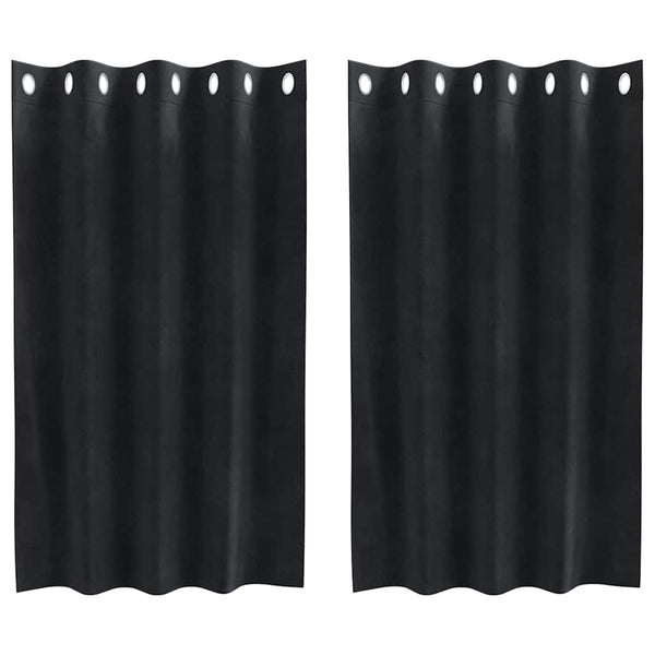 Verhot 2 kpl Musta 140 x 140 cm Sametti
