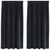 Verhot 2 kpl Musta 140 x 175 cm Sametti
