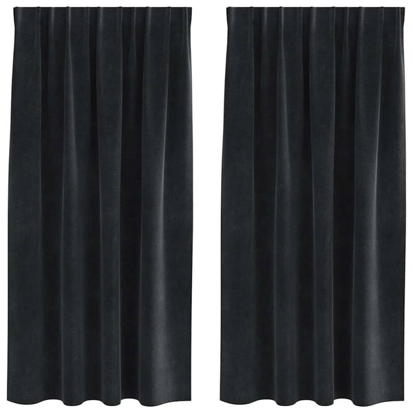 Verhot 2 kpl Musta 140 x 175 cm Sametti