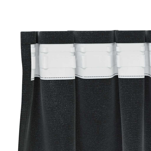 Verhot 2 kpl Musta 140 x 225 cm Sametti