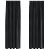 Verhot 2 kpl Musta 140 x 245 cm Sametti
