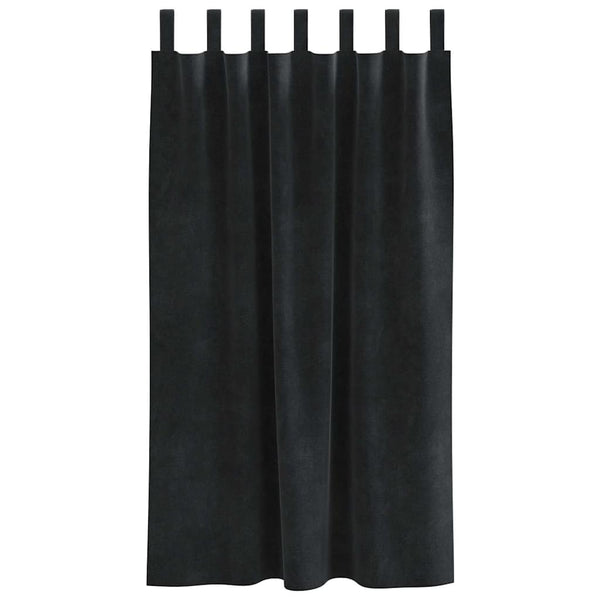 Verhot 2 kpl Musta 140 x 175 cm Sametti