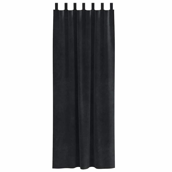 Verhot 2 kpl Musta 140 x 225 cm Sametti