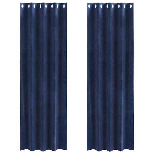 Verhot 2 kpl Tumma Sininen 140 x 245 cm Sametti
