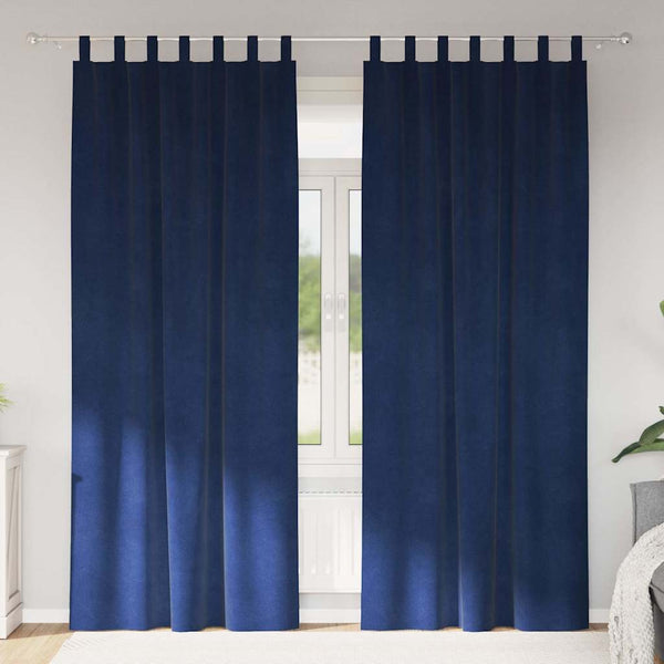 Verhot 2 kpl Tumma Sininen 140 x 245 cm Sametti