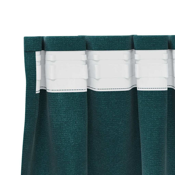 Verhot 2 kpl Tummanvihreä 140 x 225 cm Sametti